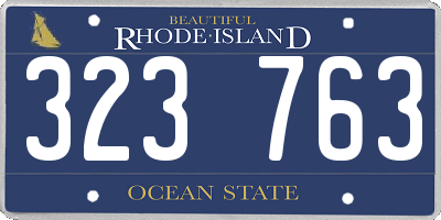 RI license plate 323763