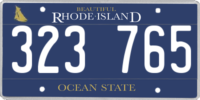 RI license plate 323765