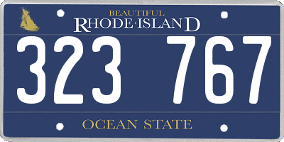 RI license plate 323767