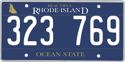 RI license plate 323769