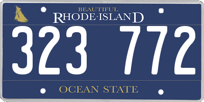 RI license plate 323772