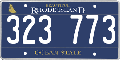 RI license plate 323773