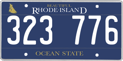 RI license plate 323776