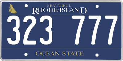 RI license plate 323777