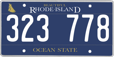 RI license plate 323778