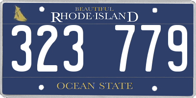 RI license plate 323779