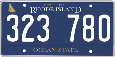 RI license plate 323780