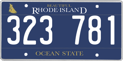 RI license plate 323781