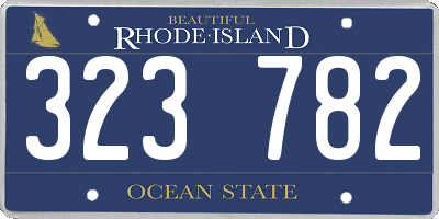 RI license plate 323782