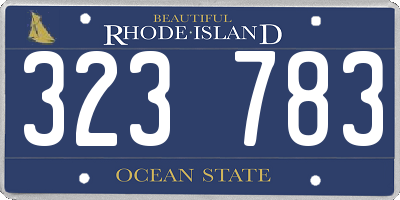 RI license plate 323783