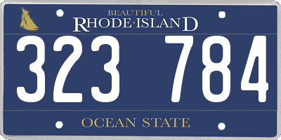 RI license plate 323784