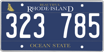RI license plate 323785
