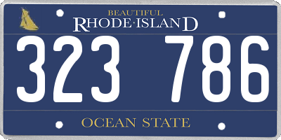 RI license plate 323786