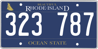 RI license plate 323787