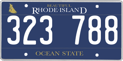 RI license plate 323788