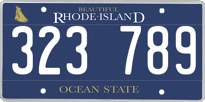 RI license plate 323789