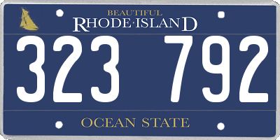 RI license plate 323792
