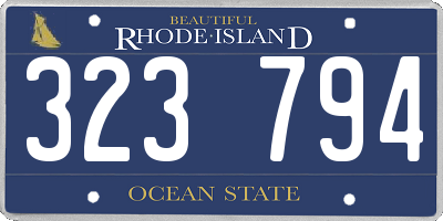 RI license plate 323794