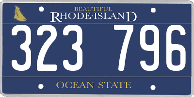 RI license plate 323796