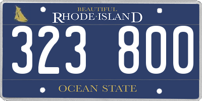 RI license plate 323800