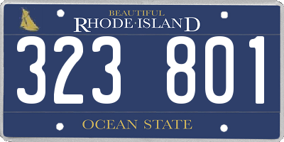 RI license plate 323801