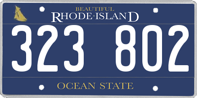 RI license plate 323802