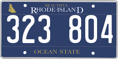 RI license plate 323804