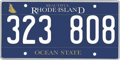 RI license plate 323808