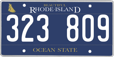 RI license plate 323809