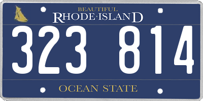 RI license plate 323814
