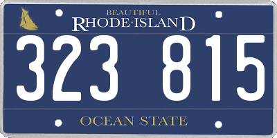 RI license plate 323815