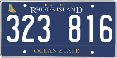 RI license plate 323816