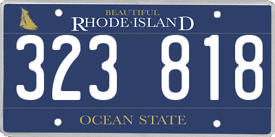 RI license plate 323818