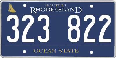 RI license plate 323822