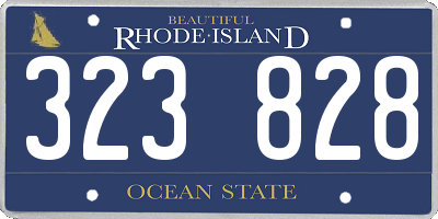 RI license plate 323828
