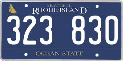 RI license plate 323830