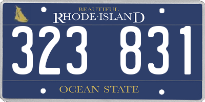 RI license plate 323831