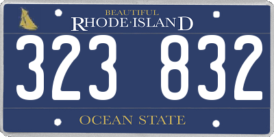 RI license plate 323832