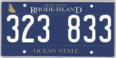 RI license plate 323833