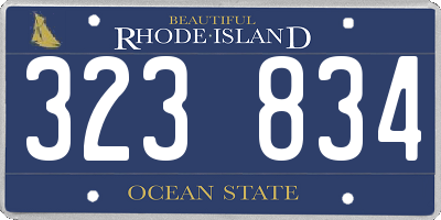 RI license plate 323834