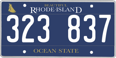 RI license plate 323837