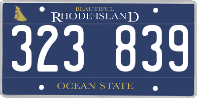 RI license plate 323839