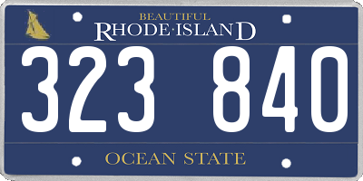 RI license plate 323840