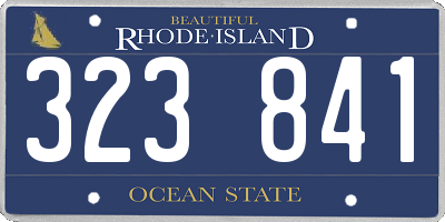 RI license plate 323841