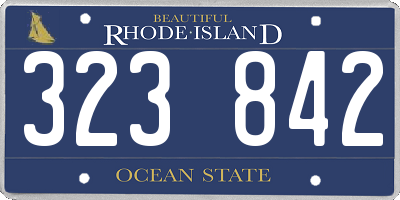 RI license plate 323842