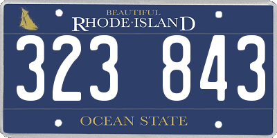 RI license plate 323843