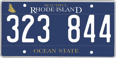 RI license plate 323844