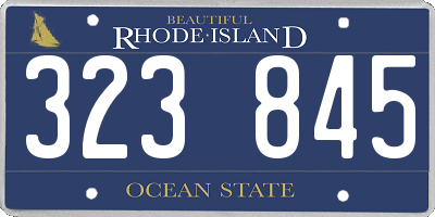 RI license plate 323845