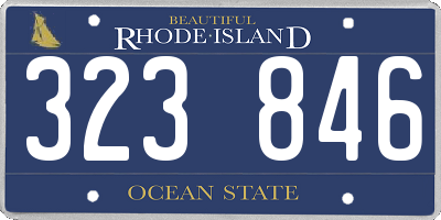 RI license plate 323846