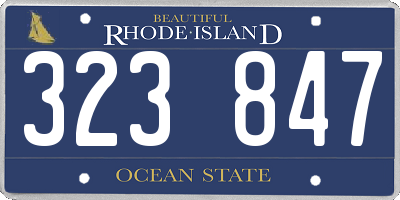 RI license plate 323847
